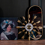 Часы настенные золотые из металла с декором в виде стрел Current Time варинант исполнения - 3 | Loft Concept в Барнауле