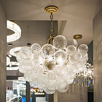 Люстра подвесная с рифлёными стеклянными шарами в форме воздушного облака Berries Chandelier варинант исполнения - 4 | Loft Concept в Барнауле