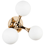 Бра с 3-мя плафонами из стеклянных шаров Pearls Suspension Gold Wall Lamp варинант исполнения - 1 | Loft Concept в Барнауле