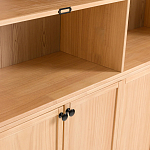 Книжный шкаф из массива сосны с металлической лестницей Burton Wood Cabinet варинант исполнения - 7 | Loft Concept в Барнауле