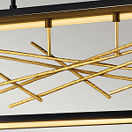 Люстра прямоугольная черного цвета с декором в виде ветвей в золотой отделке Hinkley варинант исполнения - 6 | Loft Concept в Барнауле