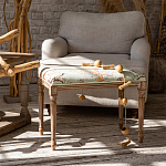 Банкетка из массива бука светло-зеленая с растительным орнаментом Raffael Angel Floral Banquette варинант исполнения - 6 | Loft Concept в Барнауле