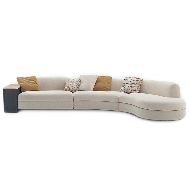 Премиальный Диван трансформер California с приставным столиком   Молочный Бежевый Черный в Барнауле | Loft Concept 