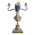 Подсвечникв образе попугая из фарфора с бронзовыми элементами Eden Garden варинант исполнения - 3 | Loft Concept в Барнауле