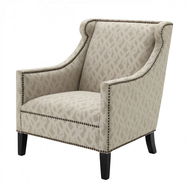 Кресло Eichholtz Chair Jenner Grey Бежево-серый Черный в Барнауле | Loft Concept 