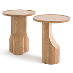 Приставной столик из массива дерева Walnut Triple варинант исполнения - 11 | Loft Concept в Барнауле