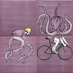 Плитка с узором Осьминог велосипедист варинант исполнения - 2 | Loft Concept в Барнауле