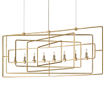 Люстра золотая из пересекающихся прямоугольных элементов Thin Intersecting Rectangles варинант исполнения - 2 | Loft Concept в Барнауле