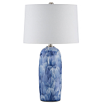 Настольная лампа керамическая с бело-синими мазками Painterly Strokes варинант исполнения - 3 | Loft Concept в Барнауле