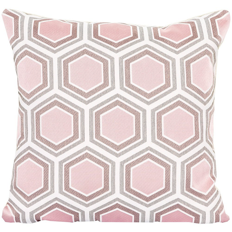Подушка Hexagon Pink Geometry Белый Розовый пастельный Подушка Hexagon Pink Geometry Белый Розовый пастельный в Барнауле | Loft Concept