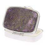 Таблетница карманная прямоугольная с 2-мя отделениями с зеркалом и накладкой из натурального камня Флюорит Silver Stone Pillboxes варинант исполнения - 2 | Loft Concept в Барнауле