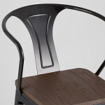 Черный глянцевый стул с сиденьем из натурального дерева TOLIX варинант исполнения - 6 | Loft Concept в Барнауле