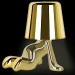 Настольная лампа фигурная цвета золото с гладким абажуром Высота 17 см Sophia варинант исполнения - 3 | Loft Concept в Барнауле