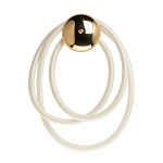 Бра с круглым золотистым основанием и белыми изогнутыми световыми линиями Luke Lampco Tracer Lamp варинант исполнения - 1 | Loft Concept в Барнауле