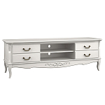 ТВ-тумба белая из массива бука с 4-мя ящиками и 2-мя полками White Provence варинант исполнения - 1 | Loft Concept в Барнауле