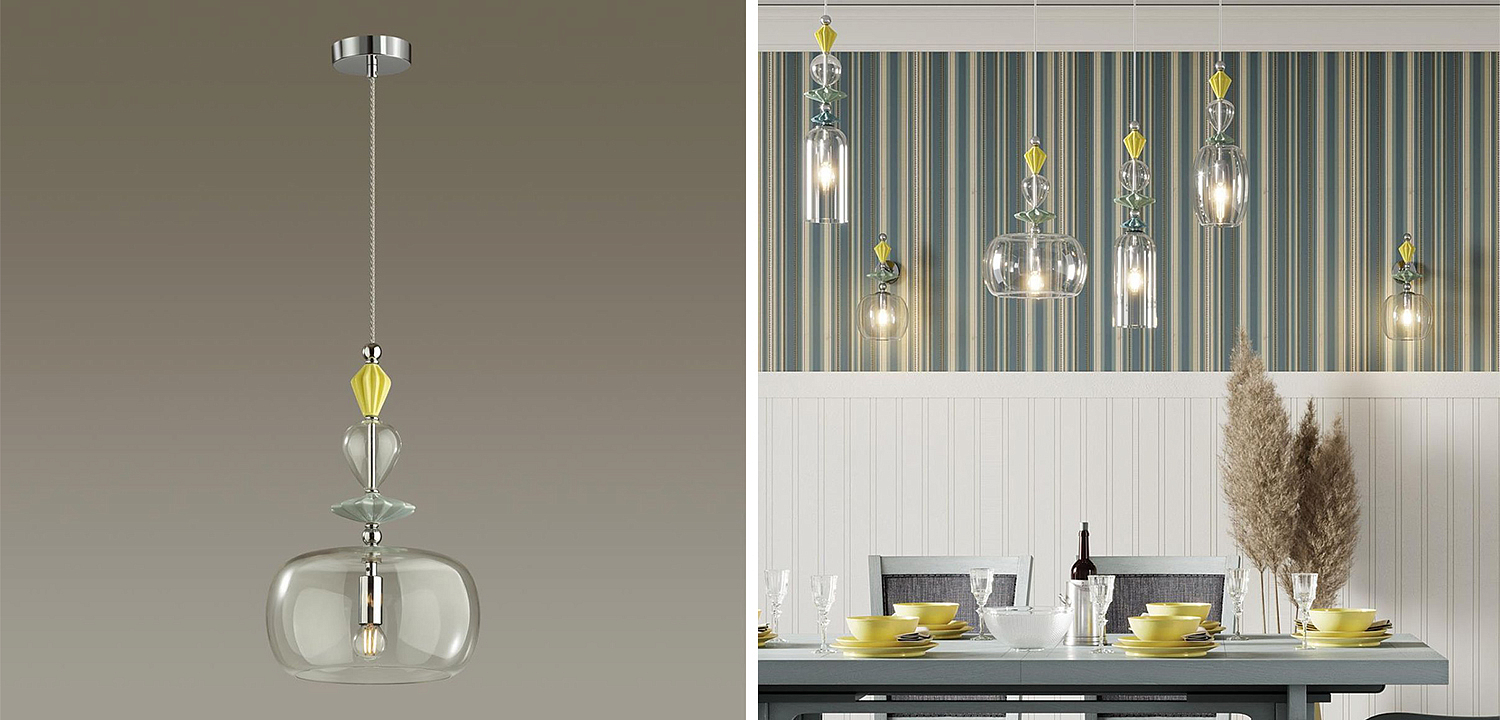 Подвесной светильник Iris Glas hanging lamp candy A chrome Подвесной светильник Iris Glas hanging lamp candy A chrome - Loft-Concept в Барнауле