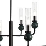 Люстра с 8-ю плафонами в форме стеклянных трубок и мраморных декоративных элементов Montreal варинант исполнения - 5 | Loft Concept в Барнауле