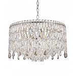 Люстра круглая с хрустальными подвесками на серебряном каркасе Roul Crystal Light варинант исполнения - 5 | Loft Concept в Барнауле