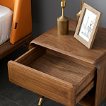 Прикроватная деревянная тумба с ящиком и нишей для хранения Moon Walnut Furniture варинант исполнения - 2 | Loft Concept в Барнауле