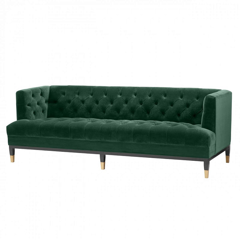 Диван Eichholtz Sofa Castelle dark green Зеленый Латунь Черный Диван Eichholtz Sofa Castelle dark green Зеленый Латунь Черный в Барнауле | Loft Concept