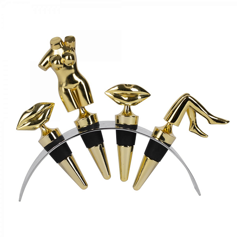 Набор пробок для бутылок ACOLYTE WINE STOPPER Латунь в Барнауле | Loft Concept 