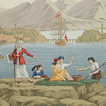 Обои ручная роспись Views of Italy Olive варинант исполнения - 2 | Loft Concept в Барнауле