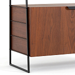 Стеллаж из стали и орехового дерева Derek Wood Rack варинант исполнения - 4 | Loft Concept в Барнауле