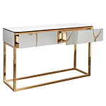 Консоль с ящиками зеркальная с золотым декором Gold Painted Mirror Console варинант исполнения - 2 | Loft Concept в Барнауле