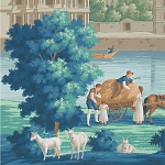 Обои ручная роспись Monuments of Paris Jacquemart on scenic paper варинант исполнения - 2 | Loft Concept в Барнауле