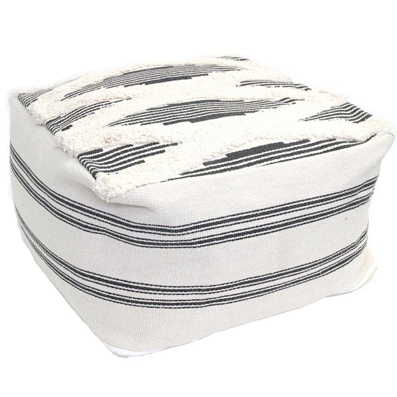 Пуф Black and White Stripe Черный Белый Пуф Black and White Stripe Черный Белый в Барнауле | Loft Concept