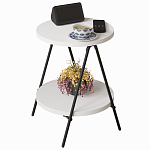 Стол приставной с 2-мя круглыми белыми столешницами ESSEL SIDE TABLE WHITE варинант исполнения - 1 | Loft Concept в Барнауле