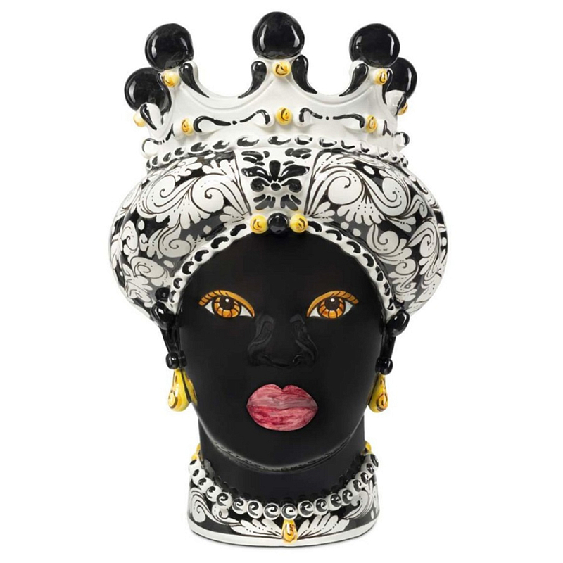 Ваза Vase Moro Lady Ornate Black Черный Белый Ваза Vase Moro Lady Ornate Black Черный Белый в Барнауле | Loft Concept
