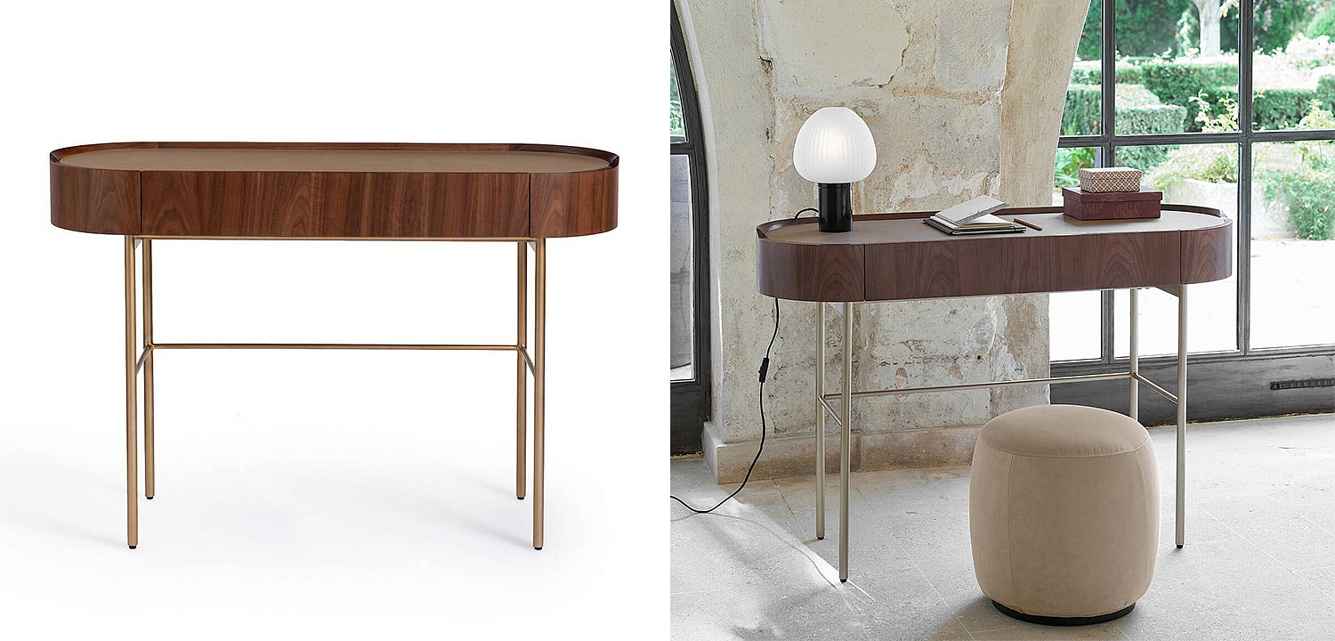 Стол-консоль Walnut and Leather Стол-консоль Walnut and Leather - Loft-Concept в Барнауле