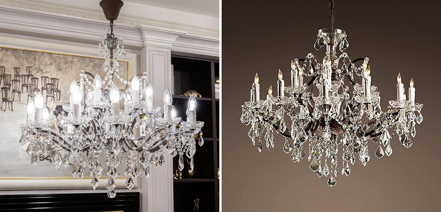 Люстра 19th c. Rococo IRON & CLEAR CRYSTAL Brown Chandelier 18 Люстра 19th c. Rococo IRON & CLEAR CRYSTAL Brown Chandelier 18 - Loft-Concept в Барнауле