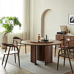 Стол обеденный круглый с двойной столешницей Walnut Wood Table варинант исполнения - 2 | Loft Concept в Барнауле