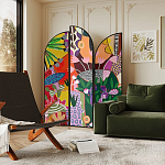 Ширма цветочный принт Colored Partition варинант исполнения - 3 | Loft Concept в Барнауле
