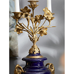 Подсвечник из темно-синего фарфора с бронзовыми элементами и цветами Eden Garden варинант исполнения - 5 | Loft Concept в Барнауле