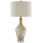 Настольная лампа с тканевым абажуром в форме цилиндра Thin Neck варинант исполнения - 2 | Loft Concept в Барнауле