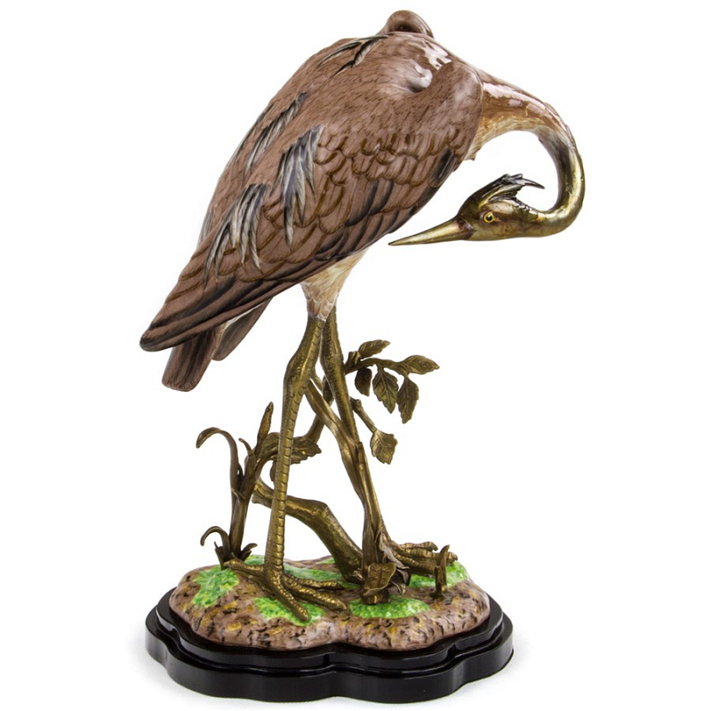 Статуэтка Porcelain Heron Коричневый Бронза Статуэтка Porcelain Heron Коричневый Бронза в Барнауле | Loft Concept