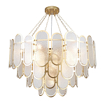 Люстра с многослойным эффектом из овальных элементов из непрозрачного стекла Conformation варинант исполнения - 4 | Loft Concept в Барнауле