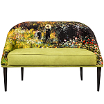 Диван двухместный из натурального бука с цветочным принтом Impressionism in Art варинант исполнения - 1 | Loft Concept в Барнауле