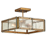 Потолочный светильник квадратный из толстого литого стекла Cast Glass варинант исполнения - 1 | Loft Concept в Барнауле