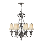Люстра с 7-ю кремовыми текстильными абажурами Hinkley варинант исполнения - 2 | Loft Concept в Барнауле