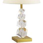Настольная лампа с абажуром и основанием из хрусталя Neri Crystal Cubes Brass Table Lamp варинант исполнения - 2 | Loft Concept в Барнауле