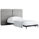 Кровать с большим мягким изголовьем Unity Grey Bed варинант исполнения - 8 | Loft Concept в Барнауле