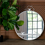 Зеркало настенное в раме белого цвета с декором птица на ветке Mirror Portal варинант исполнения - 2 | Loft Concept в Барнауле