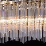 Люстра прямоугольная на цепях с прозрачными трубками и волнистым краем Nembus варинант исполнения - 6 | Loft Concept в Барнауле