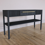Дизайнерская Консоль с полкой и ящиком Primo Черный дуб варинант исполнения - 2 | Loft Concept в Барнауле