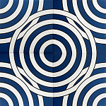 Дизайнерская плитка с узором Круги синяя варинант исполнения - 1 | Loft Concept в Барнауле