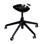 Стул с мягкой оранжевой обивкой из велюра и подъемно-поворотным механизмом на черных колесиках Harper Orange варинант исполнения - 5 | Loft Concept в Барнауле